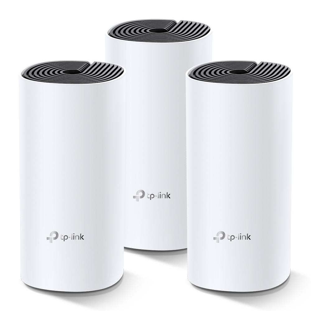 Безжичен рутер TP-Link Deco M4, AC1200, 2.4/5 GHz, 300 - 867 Mbps, Gigabit, 3 бр. в комплект