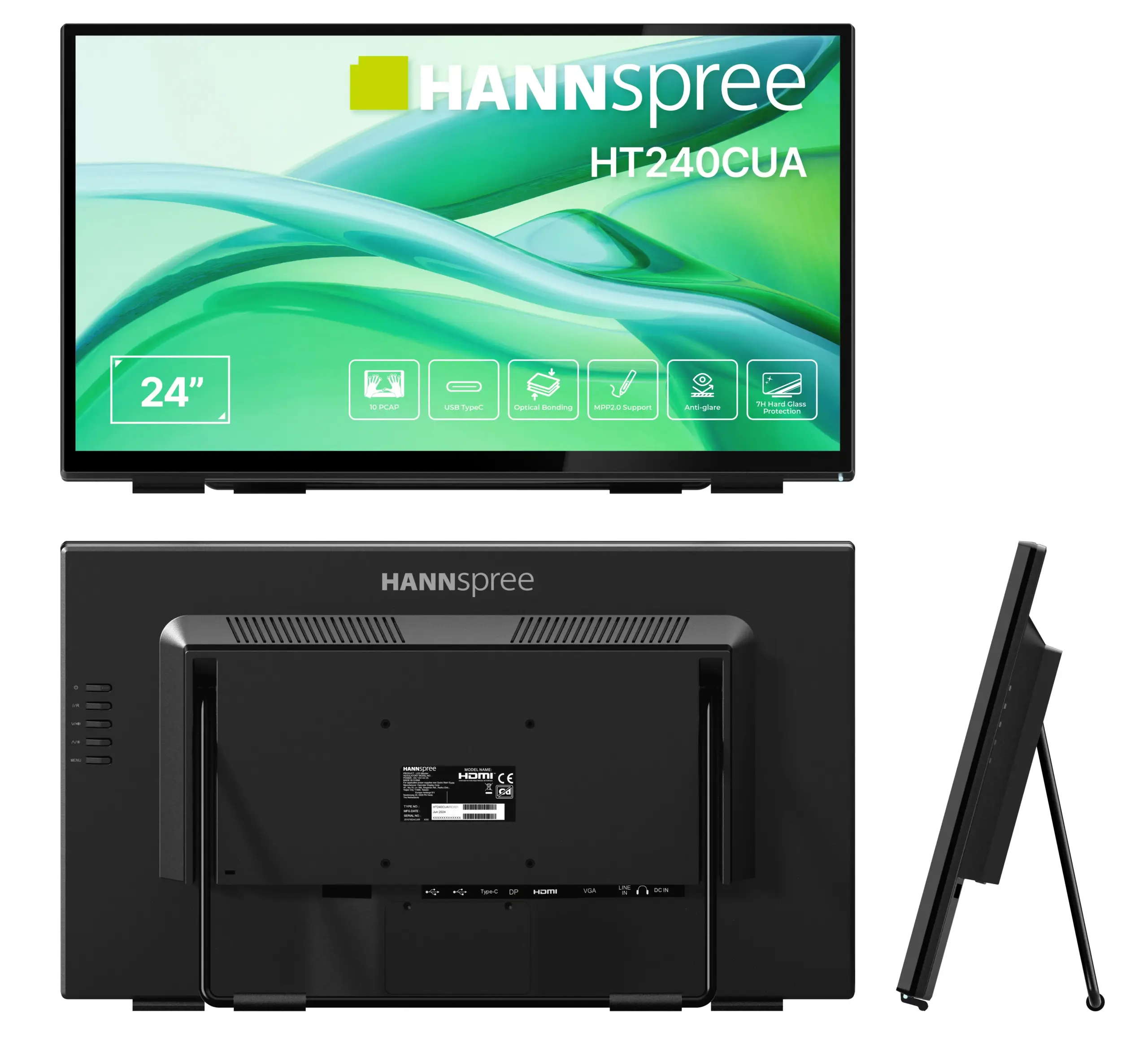 Портативен тъч Монитор Hannspree HT240CUA - 23.8" VA FHD(1920x1080), HDMI, USB-C - Image 9
