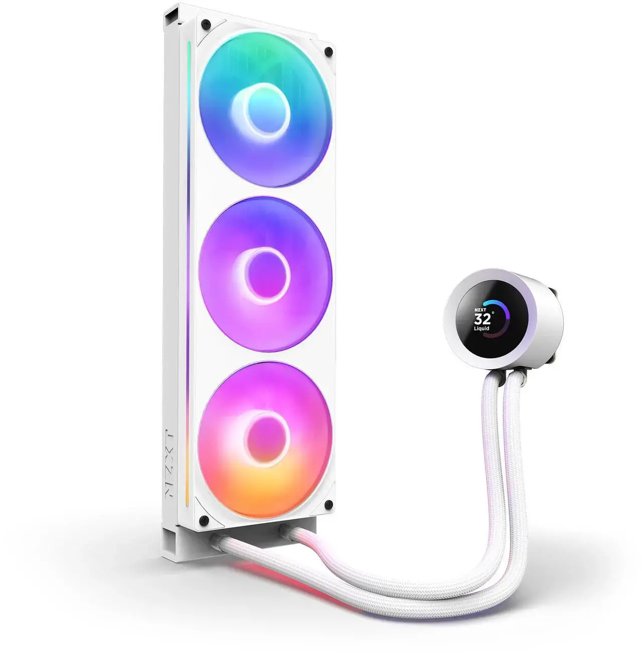 Охладител за процесор NZXT Kraken Plus 360 RGB LCD Display - White - Image 3