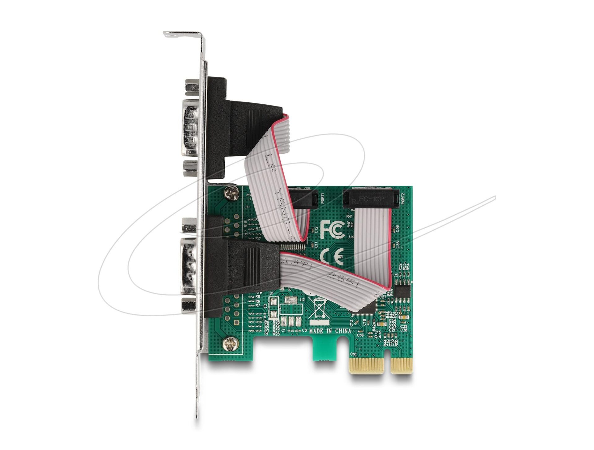 Delock PCI Express х 1 карта към 2 x сериен порт RS-232 мъжки, Low Profile - Image 4