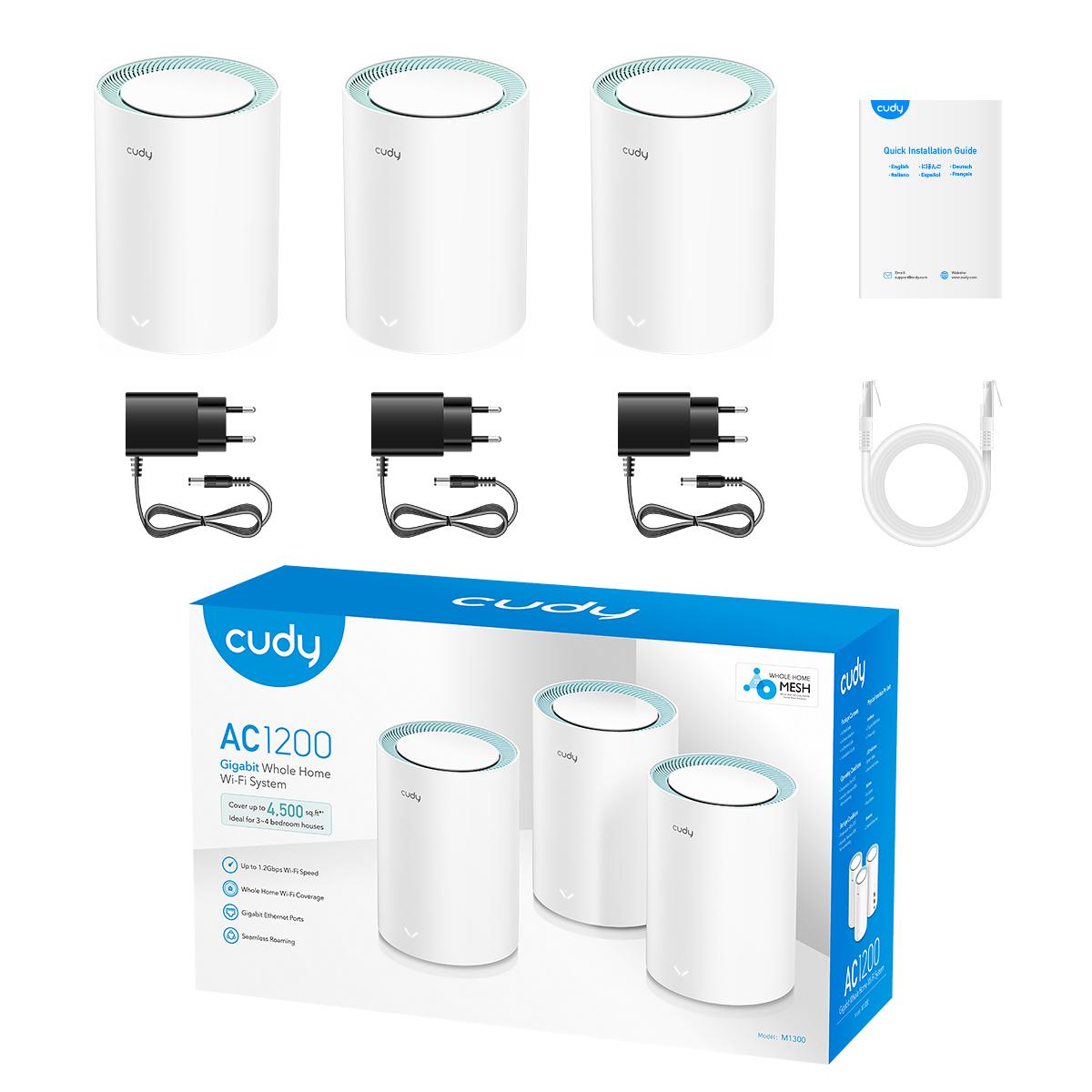 Безжичен рутер Cudy M1300, 3-pack, AC1200 Dual Band, 2.4/5 GHz, 300 - 867 Mbps - Image 4