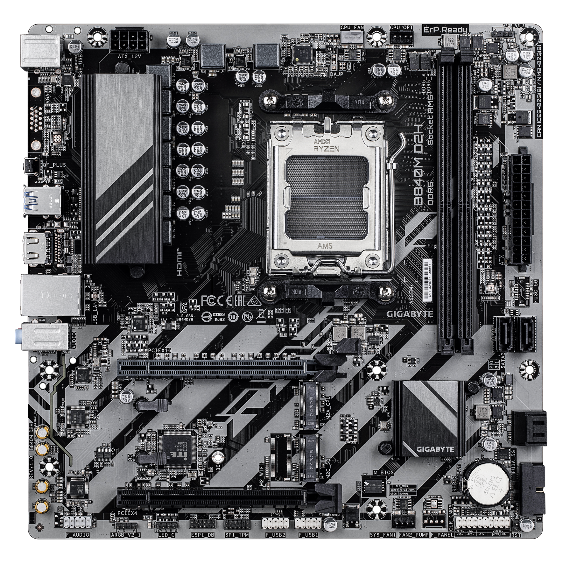 Дънна платка GIGABYTE B840M D2H socket AM5