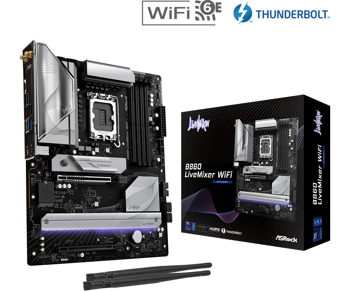 Дънна платка ASRock B860 LiveMixer WIFI 6E, LGA 1851 - Image 5