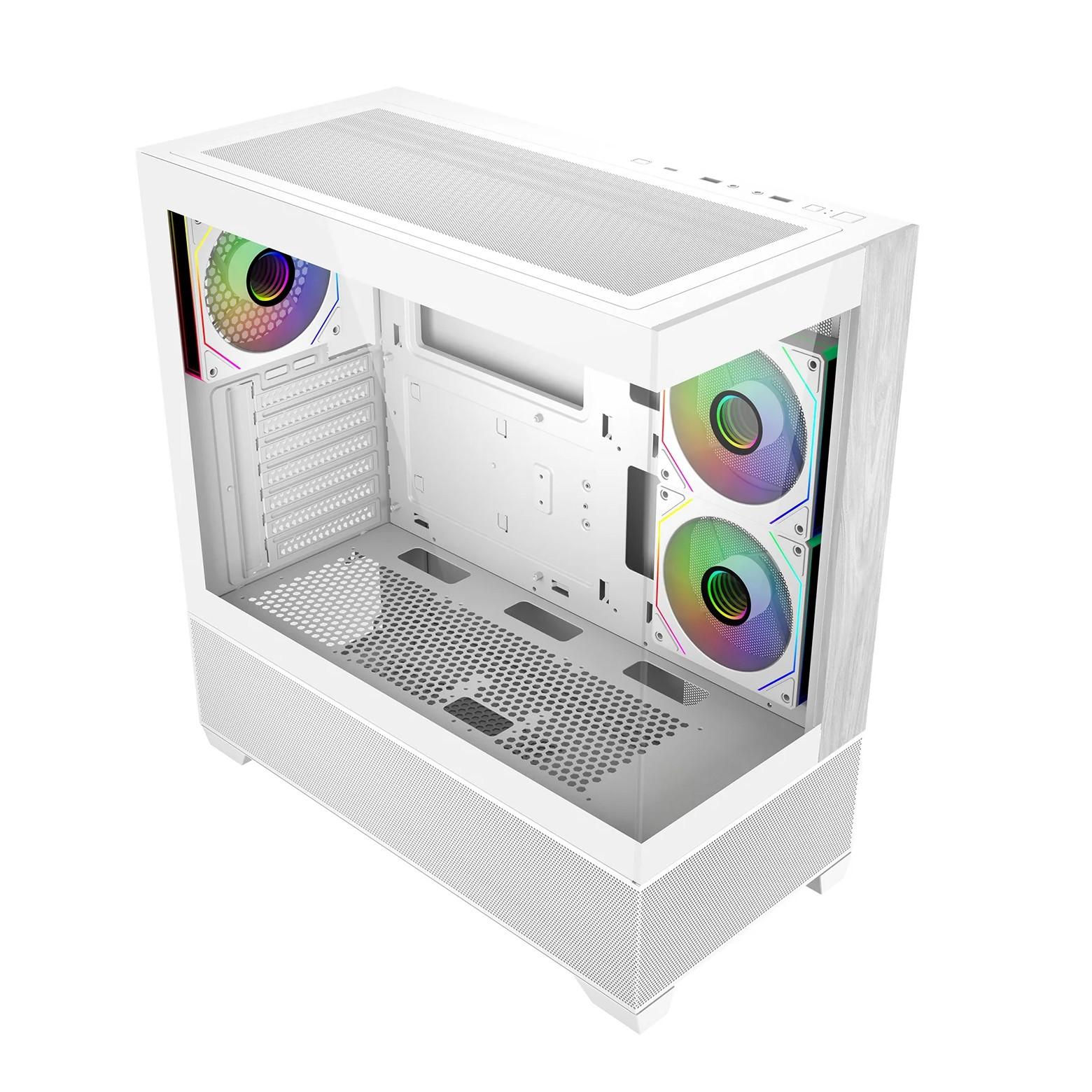 Кутия CoolerMaster Elite 690 Wood - Бял - Image 3