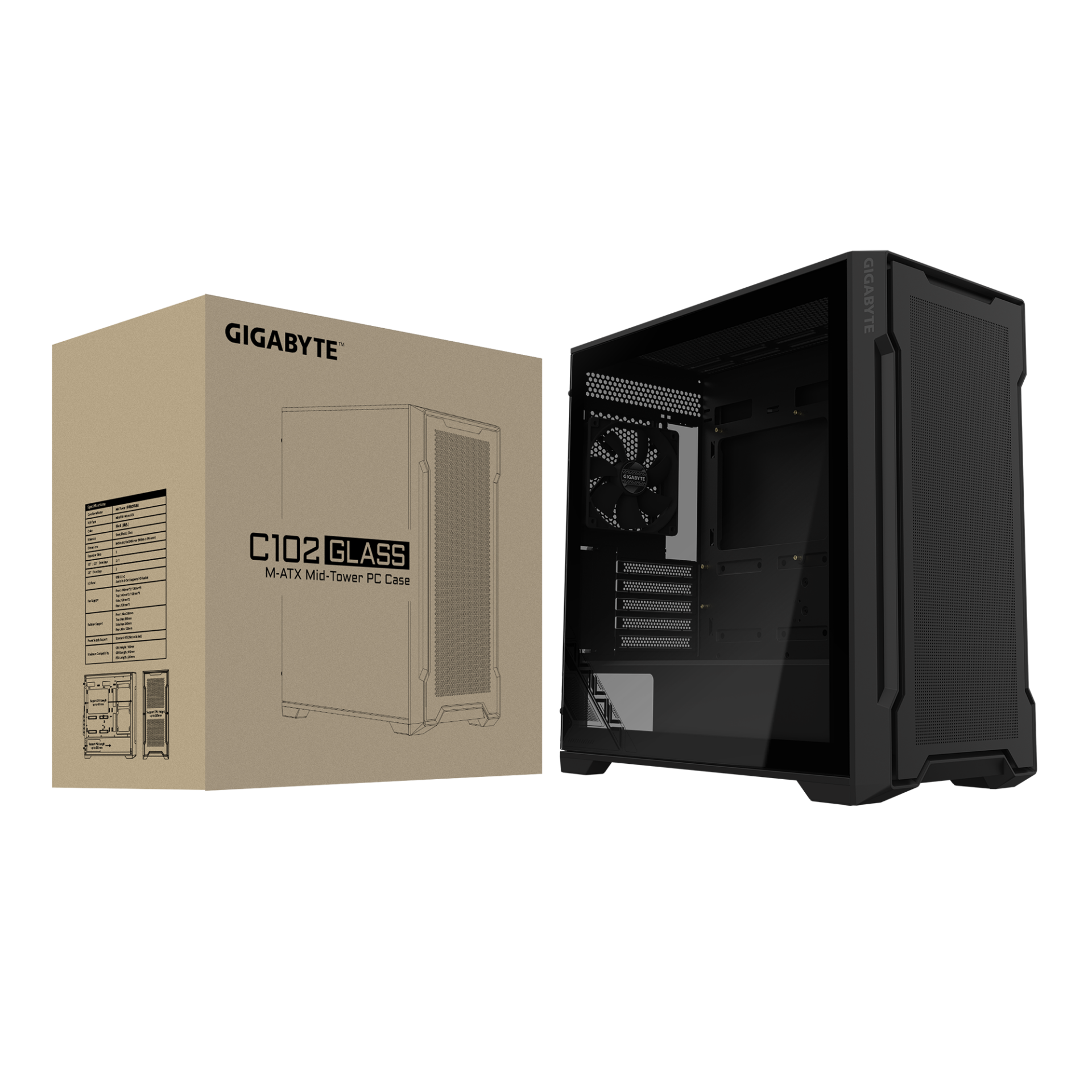 Кутия Gigabyte C102 Glass Black Mid-Tower - Image 8