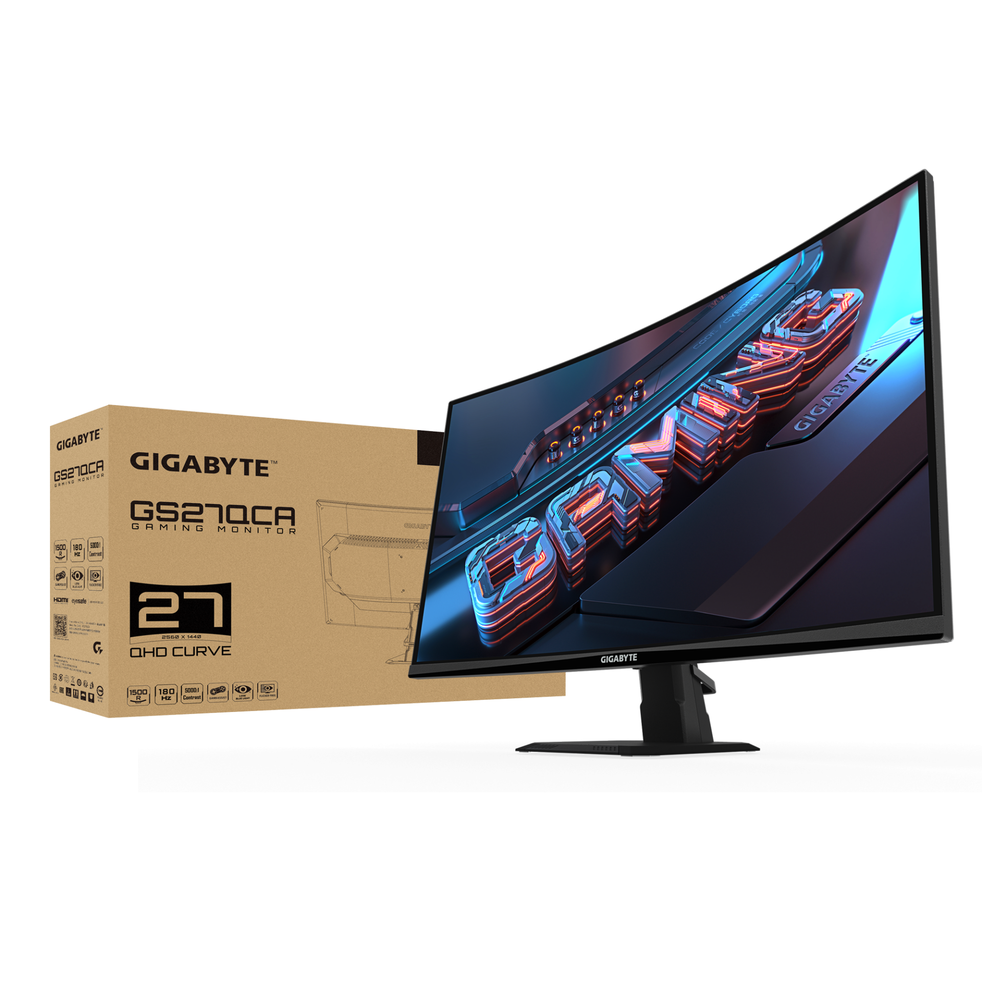 Геймърски Монитор Gigabyte GS27QCA - 27" inch SS/VA 1500R, QHD (2560x1440), 180Hz, 1ms, HDR Ready - Image 8