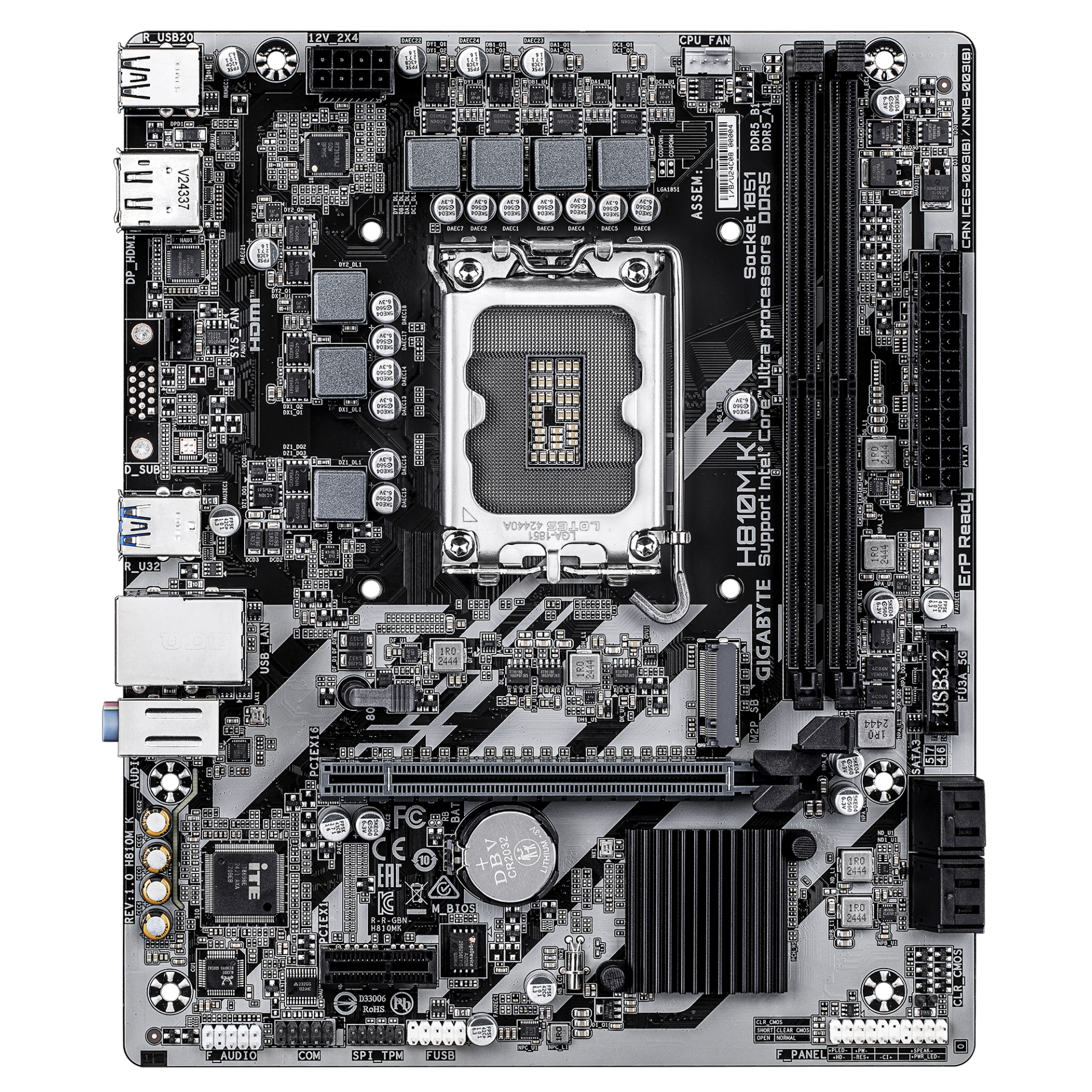 Дънна платка GIGABYTE H810M K, LGA 1851, DDR5
