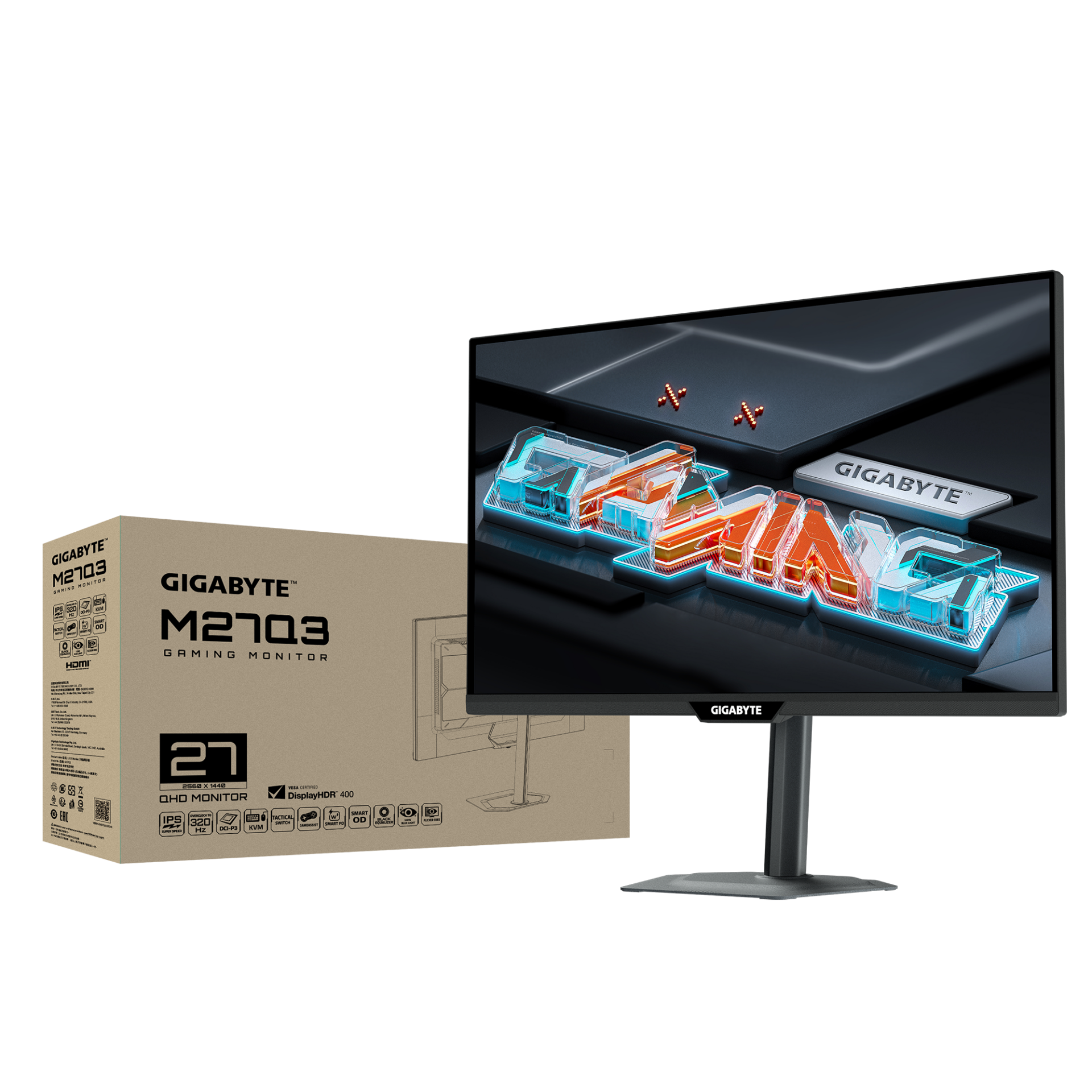 Геймърски монитор GIGABYTE M27Q3 - 27" SS IPS, QHD(2560 x 1440), 320Hz, 1ms, G-Sync Compatible - Image 7
