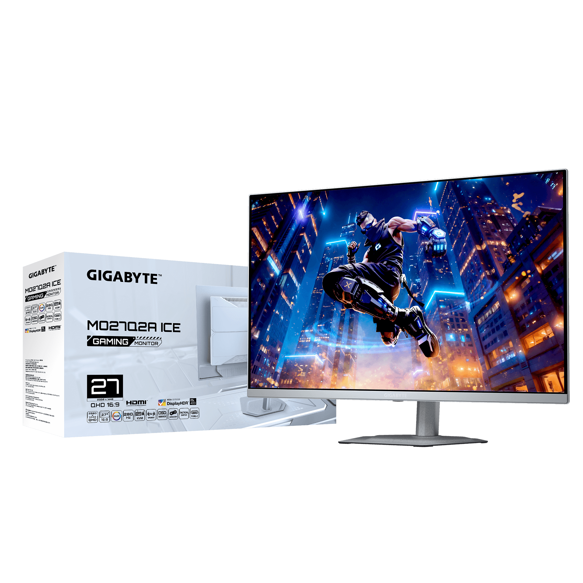 Геймърски монитор GIGABYTE MO27Q2A ICE - 27" QD-OLED, QHD(2560x1440), 280Hz, 0.03ms, G-Sync, FreeSync Premium Pro - Image 8
