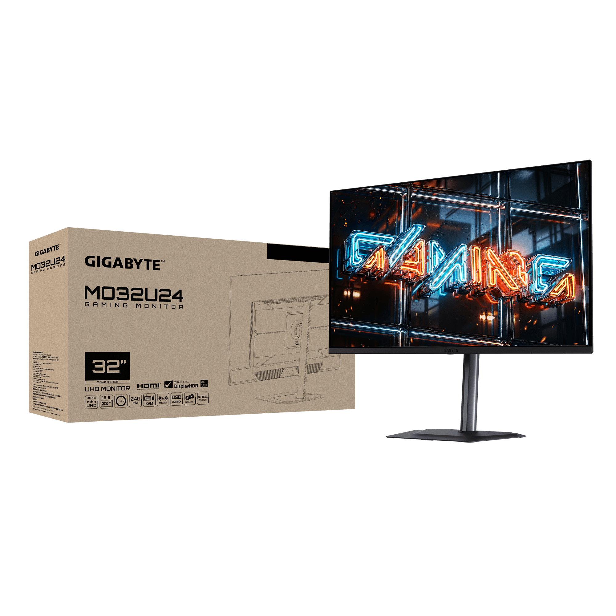 Гейминг монитор GIGABYTE MO32U24 - 31.5" QD-OLED UHD(3840x2160), 240Hz, 0.03ms, G-Sync, FreeSync Premium Pro - Image 7