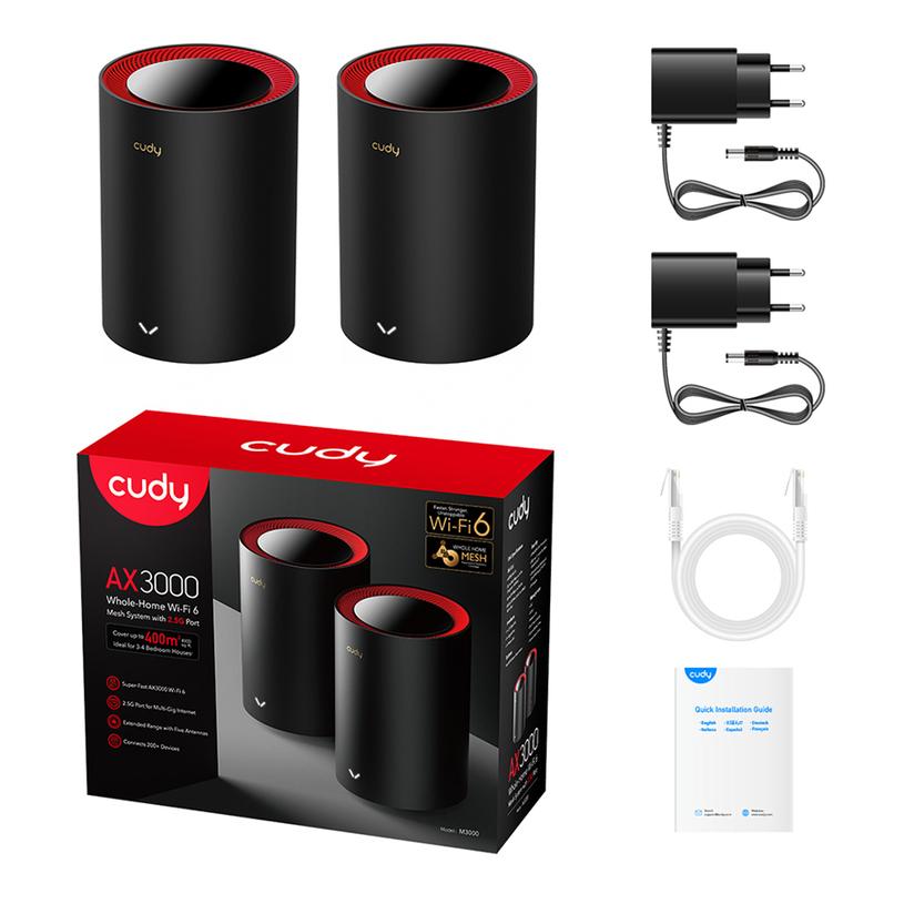 Безжична MESH система Cudy M3000, 2 броя, AX3000 Dual Band, 2.4/5 GHz, 574 - 2402 Mbps - Image 4