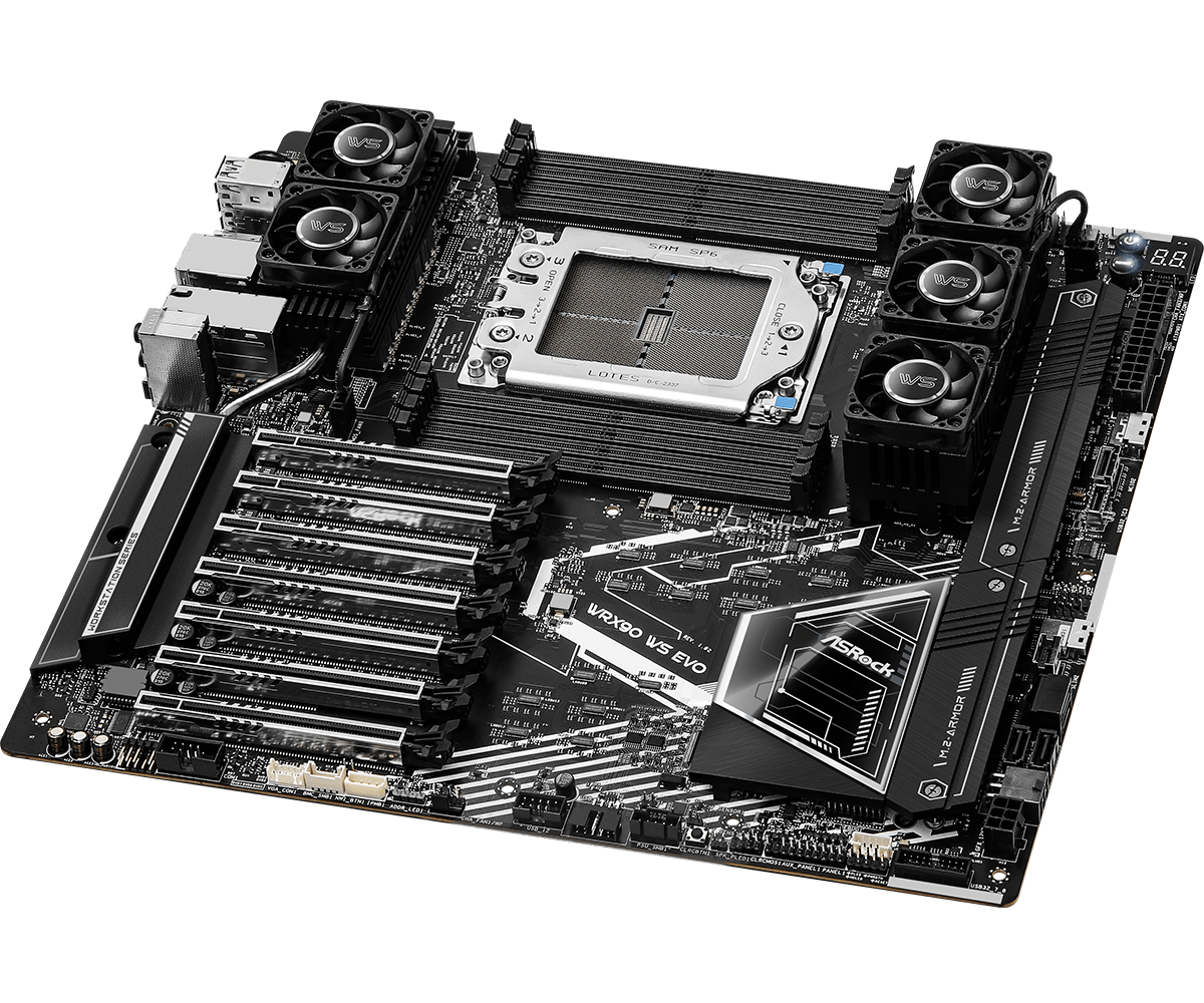 Дънна платка ASROCK WRX90 WS EVO, Socket sTR5, ATX, 8xDDR5 - Image 3