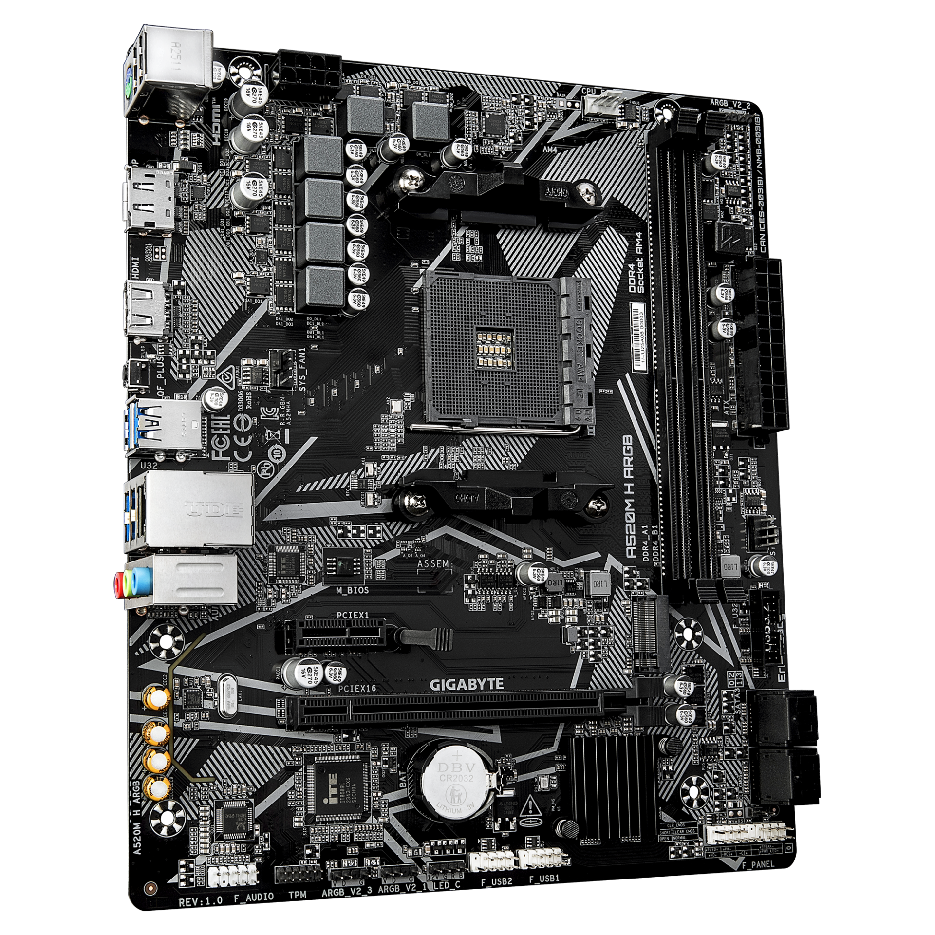 Дънна платка GIGABYTE A520M H ARGB, Socket AM4 - Image 2