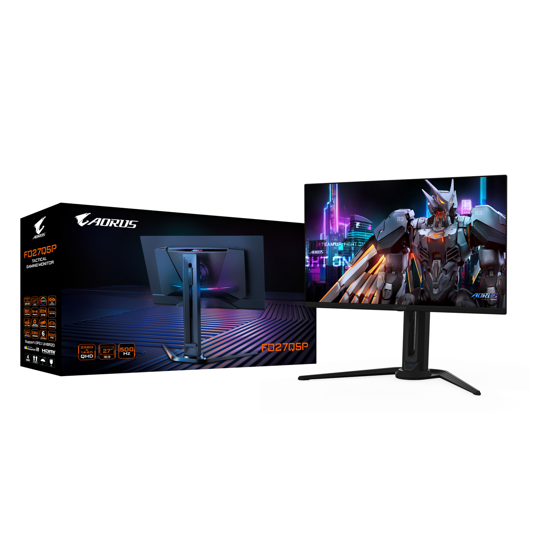 Геймърски монитор GIGABYTE AORUS FO27Q5P - 27" QD-OLED, QHD (2560 x 1440), 500Hz, 0.03ms - Image 9