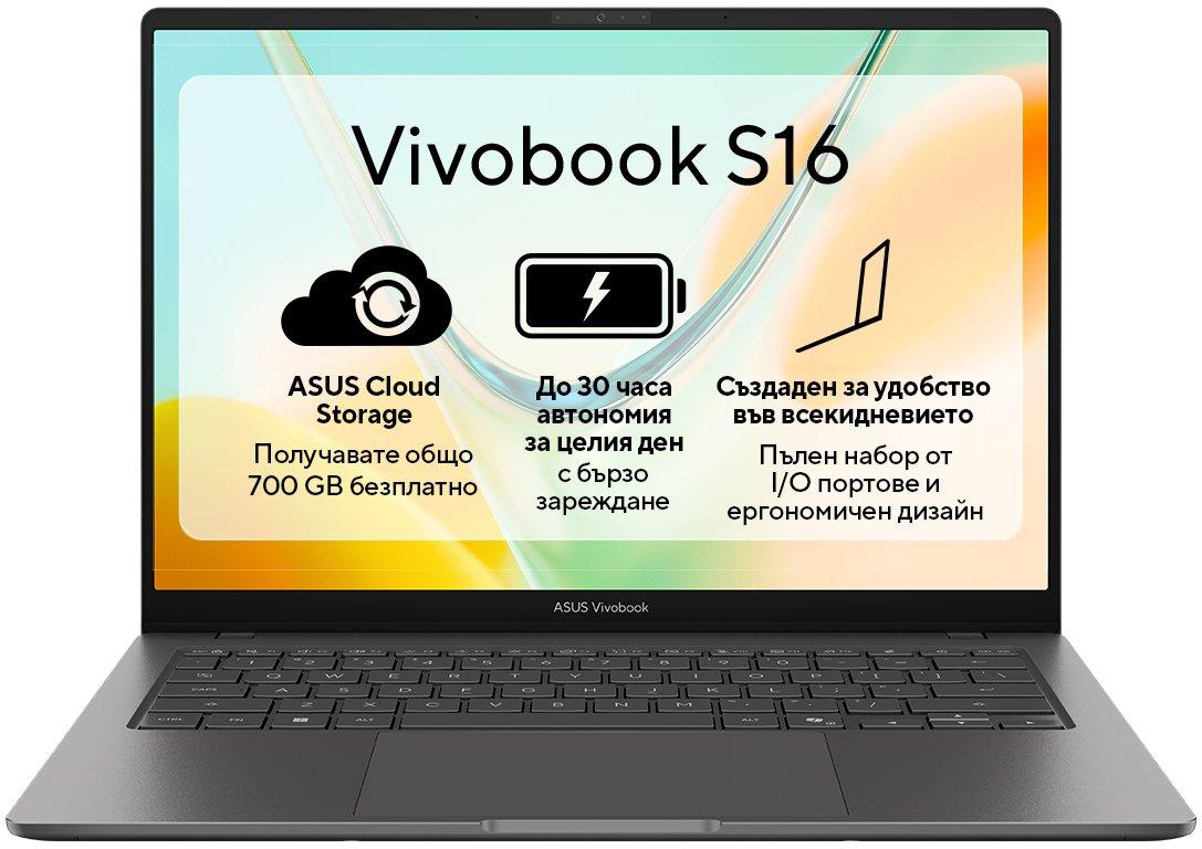 Лаптоп ASUS Vivobook S16 S5608QA-MB234W - 16.0" IPS Full HD+, Qualcomm Snapdragon X X1-26-101, 16GB LPDDR5X, 256GB SSD - Win11 Home - Image 3
