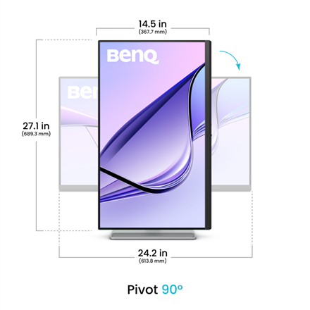 Монитор за MacBook BenQ MA270UP, 27" IPS, 4K 3840x2160, Nano Gloss, 99% sRGB, 95% P3, USB-C, Speakers - Image 4