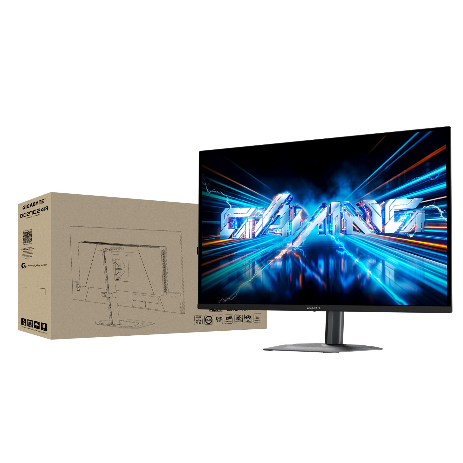 Геймърски монитор GIGABYTE GO27Q24A - 27" QD-OLED, QHD(2560x1440), 240Hz, 0.03ms, G-Sync, FreeSync Premium - Image 6
