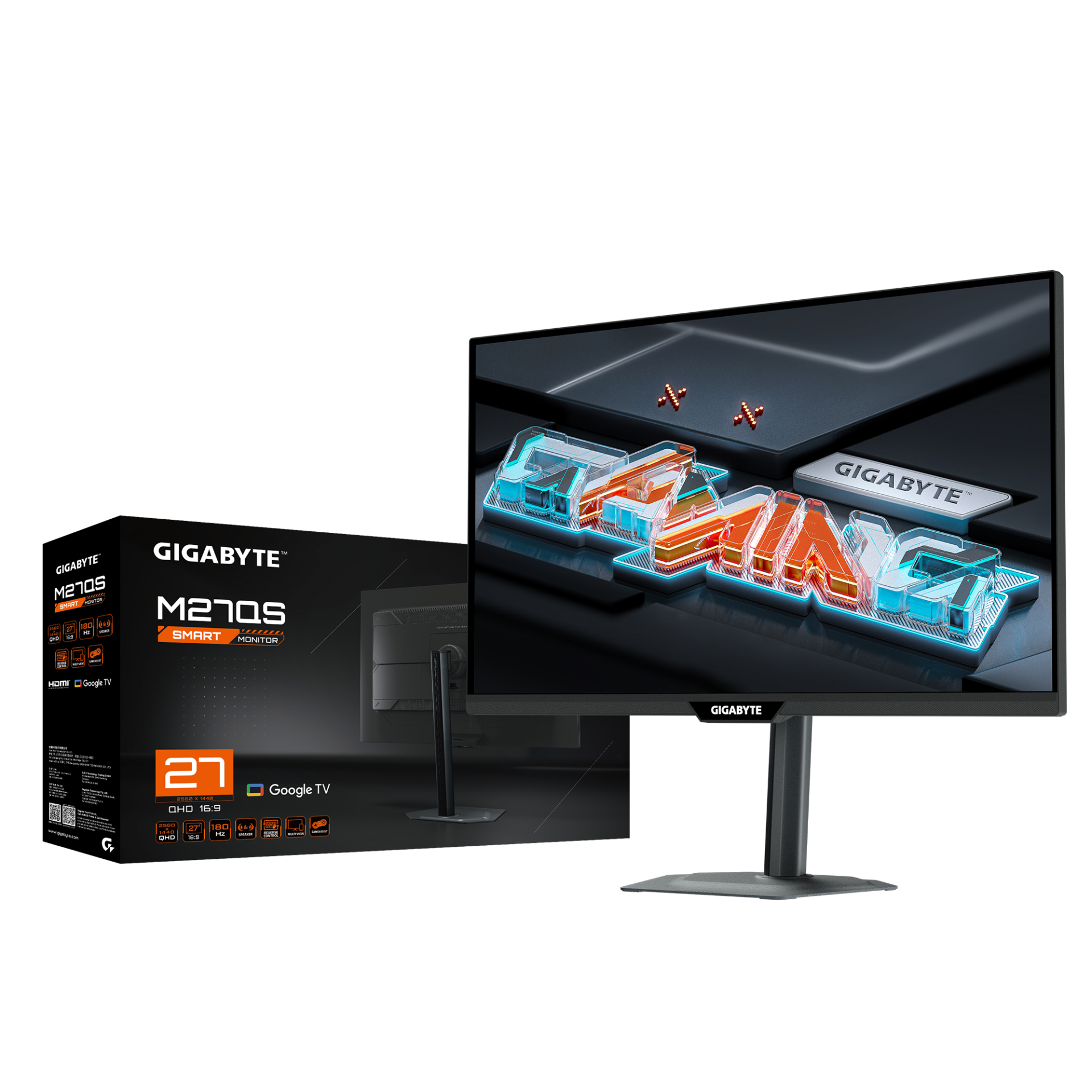 Геймърски смарт монитор GIGABYTE M27QS - 27" SS IPS, QHD(2560 x 1440), 180Hz, 1ms, Google TV - Image 7