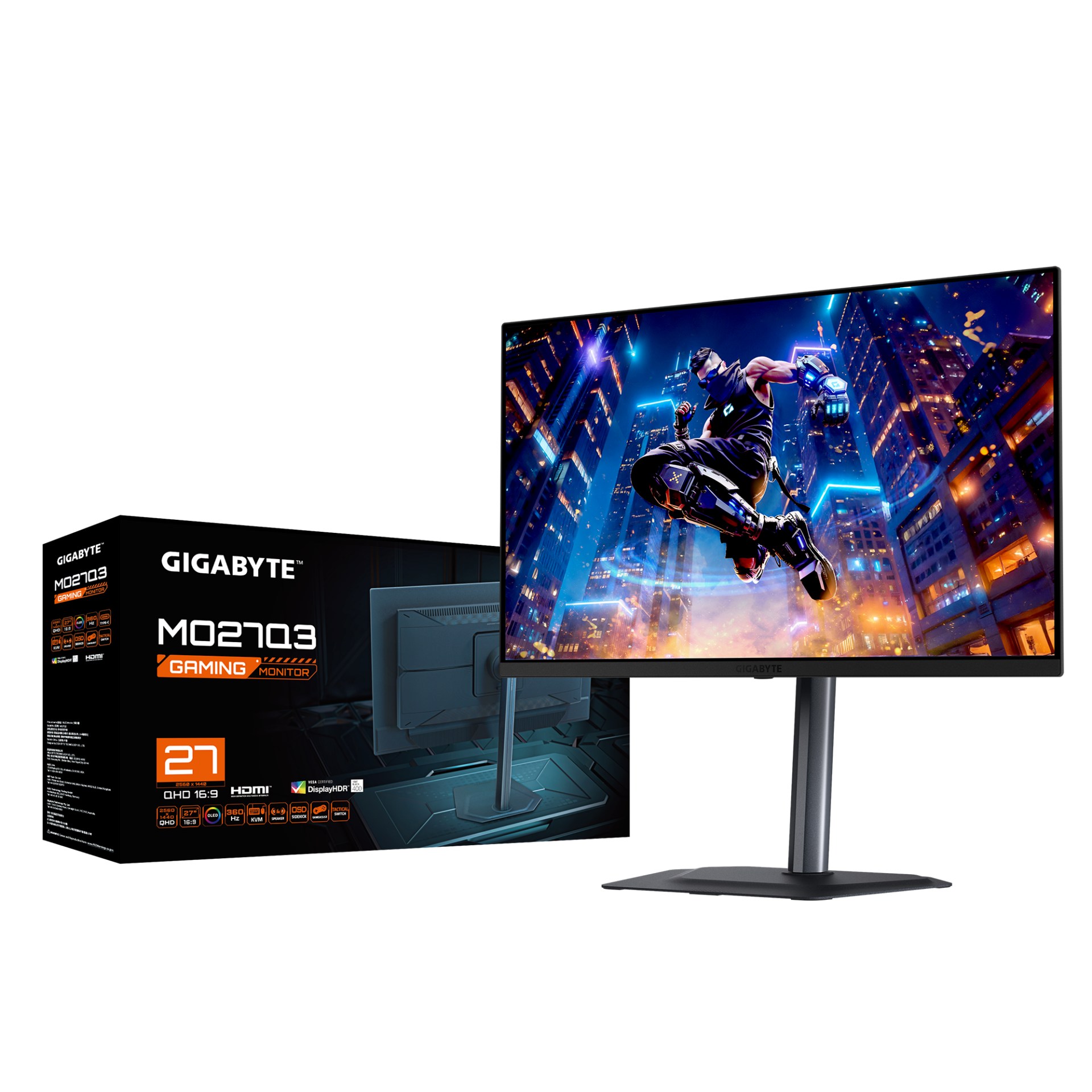 Геймърски монитор GIGABYTE MO27Q3 - 27" QD-OLED, QHD(2560x1440), 360Hz, 0.03ms, G-Sync, FreeSync Premium Pro - Image 7