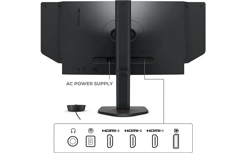 Монитор ZOWIE XQ2566X, 24.1" Fast TN QHD(2560x1440), 360Hz DyAc2, Color Gamut: sRGB 98%, HDMI, DisplayPort, Height adjustment 155mm - Image 5